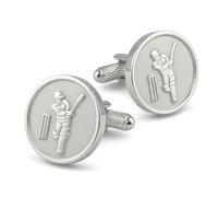 Cricketer Cufflinks - Onyx Art CK761 Cricket Player Novelty Gift In Premier Life Packaging