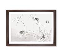 Crickets by Morimoto Toko Framed Print | A2 Walnut Framed Wall Art | Ready to Hang | Modern Nature Picture | Living Room Bedroom Lounge Office