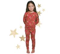 Crickle Daisy ‘You Can't Catch Me’ Girls Gingerbread Pyjama Set - Cozy, Soft, & Festive Holiday PJs for Kids. Perfect for Christmas Morning, Sleepovers, and Holiday Photos Size 7Y-8Y (Child) Red