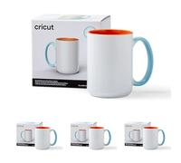 Cricut Beveled Ceramic Blank Mug | Reef | 425ml (15oz) | 1 x Infusible Ink Sublimation Mug | for use with All Cutting Machines (Pack of 4)