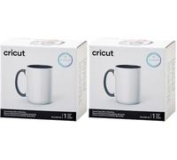 Cricut Beveled Ceramic Mug | Grey | 425ml (15oz) | 1 x Infusible Ink Sublimation Mug | for Use with Infusible Ink (Pack of 2)