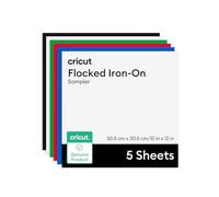 Cricut Flocked Iron-On Vinyl, Classics Pack, 30.5 cm x 30.5 cm (12 in x 12 in), 5 pcs