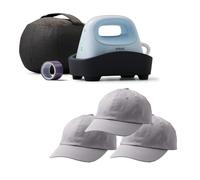 Cricut Hat Press Starter Kit - Includes Hat Heat Press & 3 Blank Ball Caps (Gray)