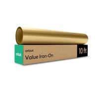 Cricut HTV Heat Transfer Vinyl | 3 m | Gold | Iron-On HTV Vinyl for Fabric, Perfect for Custom T-Shirts & DIY Clothing