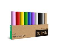 Cricut Iron On | 10 x Heat Transfer Vinyl Rolls | 0.9m (3ft) | for use with All Cricut Cutting Machines