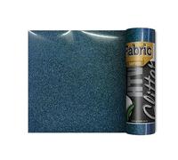 Cricut Joy Compatible Glitter Iron On Vinyl | Brilliant & Sparkling Heat Transfer Vinyl for Use On Fabrics | Shimmering Effect | Available in A Large Variety of Colours (Navy Blue)