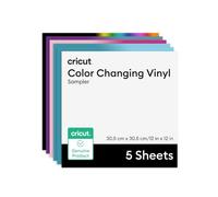 Cricut Permanent Adhesive Vinyl with Color-Changing Heat Activation, Rainbow Pack, 30.5 cm x 30.5 cm (12 in x 12 in), 5 pcs