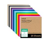 Cricut Vinyl Permanent | 25-Pack | 30.5cm x 30.5cm (12" x 12") | Self Adhesive Vinyl Sheets | for use with All Cricut Cutting Machines, Rainbow Sampler