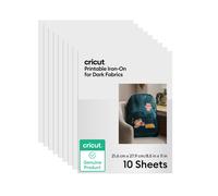 Cricut Printable Heat Transfer Vinyl | 10 Sheets | A4 | Waterproof HTV Iron-On Paper for Inkjet Printers | Compatible with Cricut | for Dark Fabrics