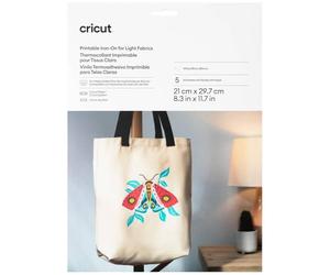 Cricut Printable Heat Transfer Vinyl | 5 Sheets | A4 | Waterproof HTV Iron-On Paper for Inkjet Printers | Compatible with Cricut | for Light Fabrics
