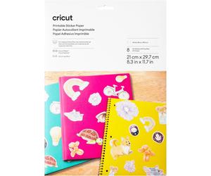 Cricut PRINTABLE STICKER PAPER (White) - 8 Pack - 8.3" x 11.7"