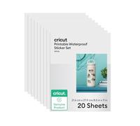 Cricut Printable Waterproof Sticker Set, White, 8.5" x 11" (20)