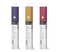 Cricut Smart Iron-On Glitter Matless Heat Transfer Vinyl (13 in x 36 in) Gold Lipstick Sapphire Blue