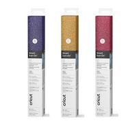 Cricut Smart Iron-On Glitter Matless Heat Transfer Vinyl (13 in x 36 in) Gold, Lipstick, Sapphire Blue