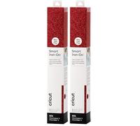 Cricut Smart Iron-On Heat-Transfer Vinyl | 1 Sheet | 33cm x 0.9m | Glitter Red, (3ft), 2008675 (Pack of 2)