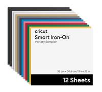 Cricut Smart Iron-On™ Vinyl, no Cutting mat, Variety Pack, 33 x 30.5 cm (13 in x 12 in), 12 pcs