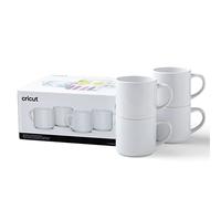 Cricut Stackable Blank Mugs | White | 300ml (10oz) | 4 x Infusible Ink Sublimation Mugs | for use Mug Press Infusible Ink,2009392