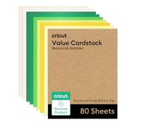 Cricut Value Cardstock Paper, Botanical Sampler - 80 Sheets (8.5" x 11") - Compatible with Joy Xtra, Explore, & Maker Machines - Letter Size