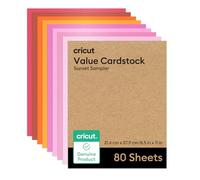 Cricut Value Cardstock Paper, Sunset Sampler - 80 Sheets (8.5" x 11") - Compatible with Joy Xtra, Explore, & Maker Machines - Letter Size