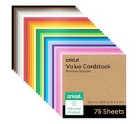 Cricut Value Cardstock, Rainbow Sampler, 30.50cm x 30.5cm, Compatible with All Cricut Machines - Pack of 75
