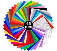 Cricut Vinyl Permanent Adhesive Backed Vinyl for Cricut | 45 Pack A4 Size - 40 Permanent Vinyl Sheets + 5 Transfer Tape for Vinyl Cutter Machine