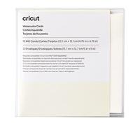 Cricut Watercolour Cards | Ivory | 12.1cm x (Cricut Size S40) | 12-Pack | for use with Markers and Card Mat, 2009986, Off-White