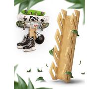 CRID Four Skateboard Wall Mount Made of Bamboo - Universal Holder for Skateboard, Longboard, Snowboard, Wakeboard, Balance Board - Includes Free Mounting Kit - Modern Design - German Brand