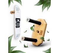 CRID Skateboard Wall Mount for Decks with Floating Effect, Bamboo, Universal Holder for Any Skateboard Deck, Aluminium Stand-Offs, Includes Mounting Kit, Modern Design, German Brand