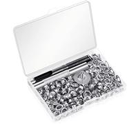 Cridoz 120 Sets Grommet Tool Kit 1/4 Inch, 1/4 Grommet Eyelets Kit with Setting Tools and Storage Box for Fabric, Tarps, Curtains