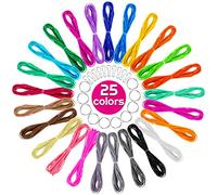 Cridoz Lanyard String, 25 Colors Gimp String Plastic Lacing Cord with 20pcs Snap Clip Hooks and Keyrings for Crafts, Bracelet, Lanyards and Jewelry Making