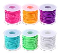 Cridoz Lanyard String Kit, 6Pack Plastic Lacing Cord Gimp String Lanyard Weaving Kit for Bracelets, Keychains, Crafts