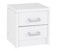crieff wooden bedside cabinet with 2 drawers in white