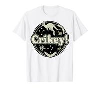 Crikey! Vintage Australian Kangaroo Badge with Boomerangs Value Graphic T-Shirt, Men, White, L