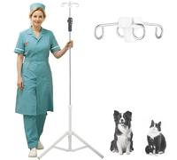 Crilealym IV Poles,45 to 83In IV Stand Floor with 4 IV Bag Holder Stand Portable Telescopic Stabilizing Tripod Stainless Steels Pipe Extension Pole IV Influsion Pole Lightweight Strudy (45-83in)