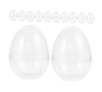 CRILSTYLEO 12pcs Easter Party Favors Jumbo Eggs Fillable Ornaments Clear Flat Bottom Egg White Egg Empty Clear Ornaments Clear Fillable Ornament Ball Empty Egg Clear Eggs Transparent