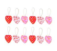 CRILSTYLEO 12pcs Heart-shaped Hanging Decorations Adorable Love-heart Pendants for Valentine's Day Romantic Wall and Garden Ornaments Easy to Use for Display