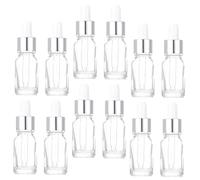 CRILSTYLEO 12pcs Refillable Glass Dropper Bottles for Essential Oils Thick Portable Containers Leak Caps for Travel and Storage for Blends and Aromatherapy