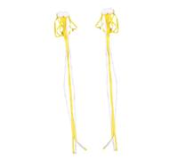 CRILSTYLEO 1pair Boy Girl Traditional Chinese Style Tassel Hair Clips Elegant Yellow Hairpins for Girls for Cosplay and Daily Design