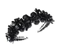 CRILSTYLEO 1pc Charming Beaded Headband Crystals for Weddings and Parties Unique Hair Adornment for Special Occasions Your Hairstyle Black