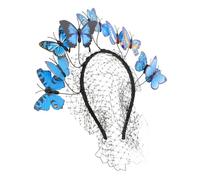 CRILSTYLEO 1pc Women Wedding Headdress Three Butterfly Veil Hair Band Accessories for Parties Masquerades and Bridal Events Unique Photo Prop for Memorable Moments