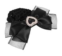 CRILSTYLEO 1pcs Bowknot Hairnet Barrette for Women Elegant Hair Clip Net Design for Professional and Casual Styles Lightweight Bun Cover for Easy Use Black