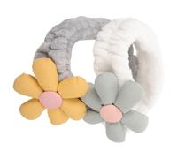 CRILSTYLEO 2 pcs Floral Makeup Headband for Women Skincare Headbands for Washing Face Spa Comfortable Hair Accessories Green Pink for Daily Use