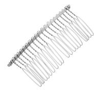 CRILSTYLEO 20-tooth Silver Metal Hair Comb for Bridal Veil 7.8cm Length Elegant Wedding Accessory