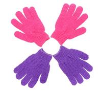 CRILSTYLEO 2pairs Exfoliating Bath Gloves Scrubbing Mitts for Dead Skin Removal for Body Massage Shower for Skin Types