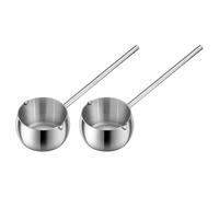 CRILSTYLEO 2Pcs 300Ml Stainless Steel Mini Butter Warmer and Oil Pot Set with Ladle, Leakproof Small Saucepan for Melting Butter, Heating Oil, and Stove Top Cooking in Kitchen