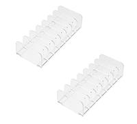 CRILSTYLEO 2Pcs Acrylic Seven Grid Cosmetics Display Rack Multi Purpose Makeup Organizer for Household Vanity Table Storage Wear Resistant Transparent Cosmetic Organizing Box