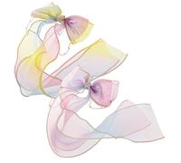 CRILSTYLEO 2pcs Bow Hair Clips for Girls Lightweight Hair Accessories Ribbons for Parties Ceremonies and Daily Wear Includes and Star Pattern Bows
