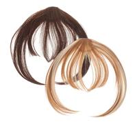 CRILSTYLEO 2pcs Clip Fake Bangs Hair Extensions for Women Natural-looking Fringe Temples Easy to Attach Comfortable Hairpieces