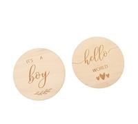 CRILSTYLEO 2pcs Creative Wooden Growth Cards Commemorative Keepsake Discs for Newborn Photography for Parents to Capture Precious Moments