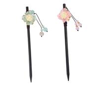 CRILSTYLEO 2pcs Floral Hair Forks Elegant Ancient Chinese Hair Sticks Wooden Hairpins for Weddings and Special Occasions